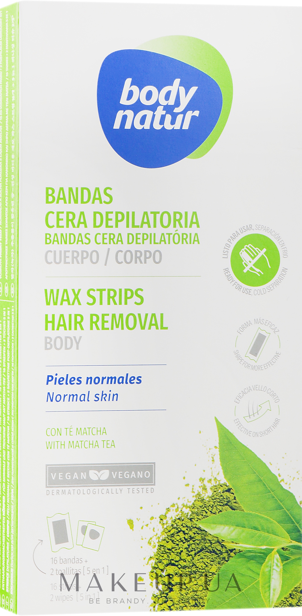 Воскові смужки для депіляції тіла - Body Natur Wax Strips for Body Normal-Dry Skin — фото 16шт