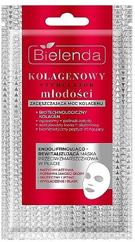 Відновлювальна тканинна маска проти зморщок - Bielenda Collagen Youth Stimulator Mask — фото N1