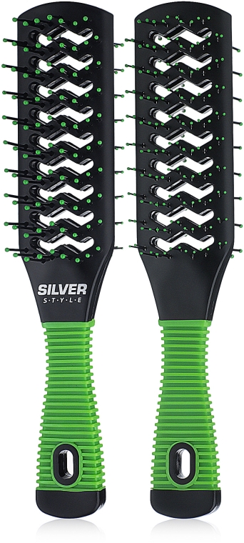 Гребінець для волосся, подвійний, зелений - Silver Style РМ-2016G
