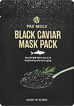 Парфумерія, косметика Тканинна маска для обличчя з екстрактом чорної ікри - Pax Moly Black Caviar Mask Pack