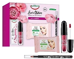 Набір - Equilibra Love's Nature Make Up (lip/pencil/1.8g + lip/gloss/3ml + wipes/15pc) — фото N2