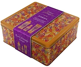 Парфумерія, косметика Tesori d`Oriente Metal Box, Karma - Набір (edp/100ml + sh/cr/250ml + bath/cr/500ml)