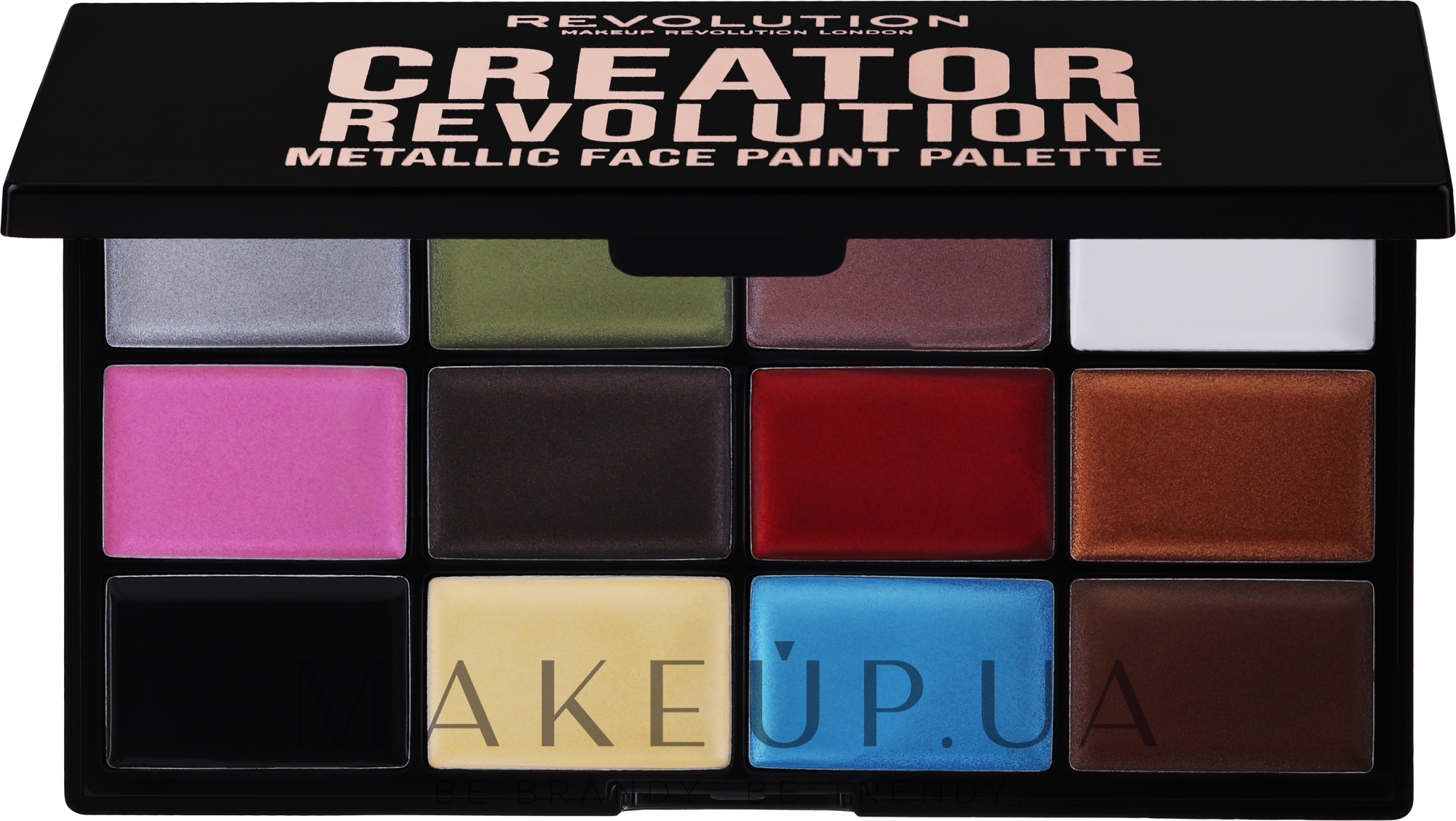 Палитра металлических красок для лица - Revolution Creator Revolution Metallic Face Paint Palette — фото 12g