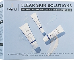 Духи, Парфюмерия, косметика Набор - Image Skincare Clear Cell Clear Skin Solutions (cleanser/50ml + f/cr/28g + ser/14g| + bag)