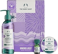 Парфумерія, косметика Набір - The Body Shop Unwind & Rest Sleep Intro Gift (gel/200ml + oil/9ml + balm/30g)