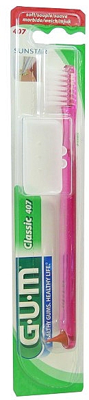 Зубная щетка "Classic 407", мягкая, розовая - G.U.M Soft Compact Toothbrush — фото N1