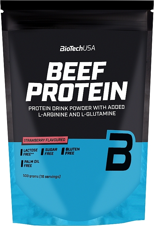 Протеин говяжий "Клубника" - BioTechUSA Beef Protein Strawberry Drink Powder — фото N1