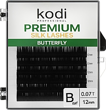 Парфумерія, косметика Накладні вії Butterfly Green B 0.07 (6 рядів: 12 мм) - Kodi Professional