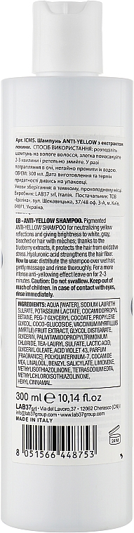 Шампунь для волос с антижелтым эффектом - Italicare Antiglallo Shampoo — фото N2