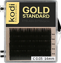 Парфумерія, косметика Накладні вії Gold Standart C 0.05 (6 рядів: 14 mm) - Kodi Professional
