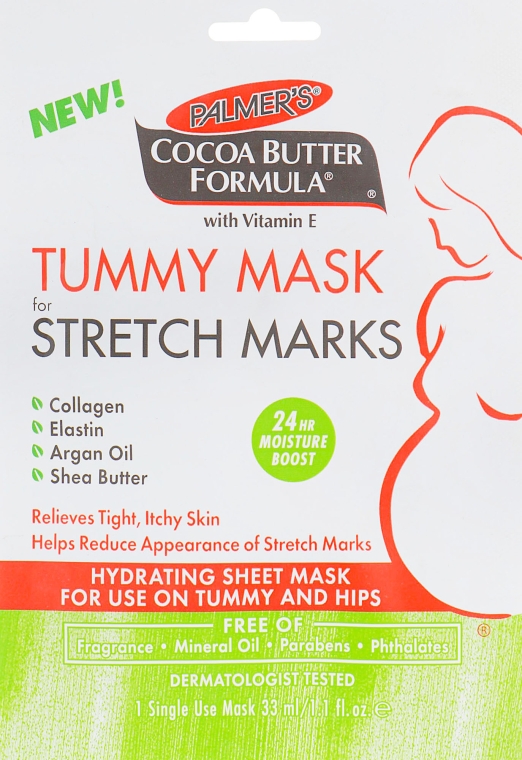 Маска від розтяжок для шкіри живота - Palmer's Сосоа Butter Formula Tummy Mask Stretch Marks — фото N1