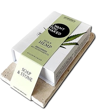 Набор "Soap Stone" - I Want You Naked Set Holy Hemp (soap/100g + soap/holder) — фото N1