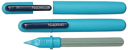 Керамічна пилочка для нігтів у білому кейсі, синя кліпса - Erlinda Solingen NailMaid Ceramic Nail File — фото N1