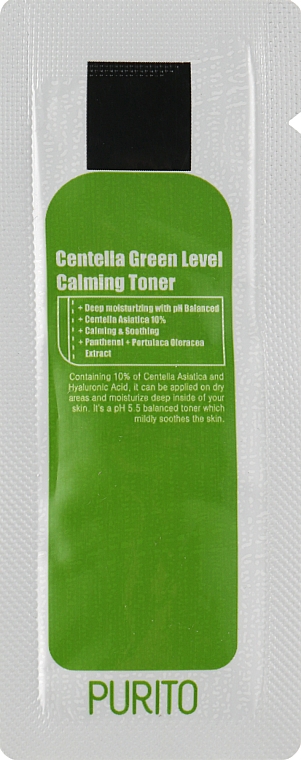 Бесспиртовый успокаивающий тонер с центеллой азиатской - Purito Centella Green Level Calming Toner (пробник) (тестер) — фото N1