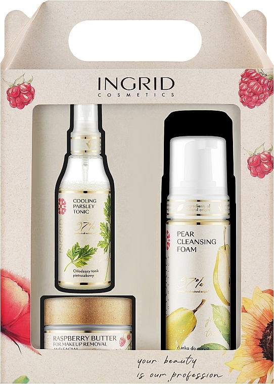 Подарочный набор - Ingrid Cosmetics Vegan (f/foam/150ml + f/oil/50ml + f/ton/75ml) — фото N1