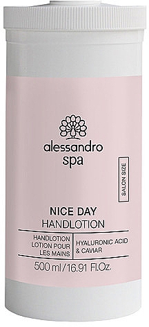 Лосьйон для рук "Зволожувальний" - Alessandro International Spa Nice Day Hand Lotion Salon Size — фото N2