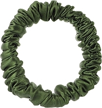 Духи, Парфюмерия, косметика Резинка для волос из натурального шелка тонкая (узкая), зеленая - ScrunchyUA
