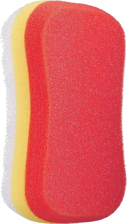 Губка для тіла масажна, червоно-жовта - Sanel Fit Kosc №1 — фото N1