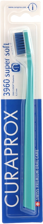 Зубная щетка CS 3960 "Super Soft", D 0,12 мм, темно-бирюзовая, синяя щетина - Curaprox