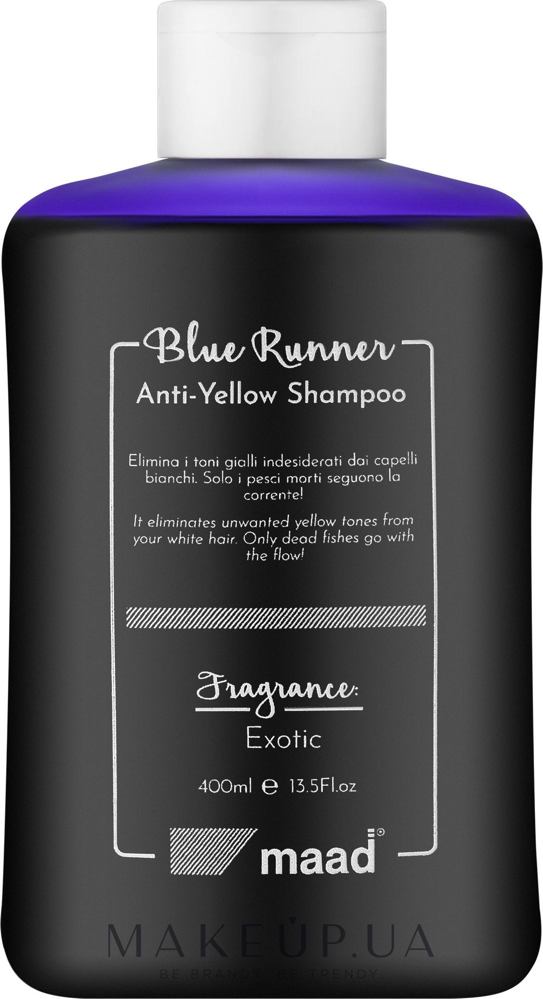 Шампунь для волос "Антижелтый эффект" - Maad Blue Runner Anti-Yellow Shampoo — фото 400ml