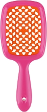 Расческа для волос, розовая с оранжевым - Janeke Superbrush — фото N2