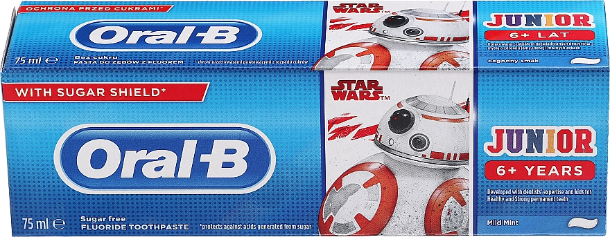 Детская зубная паста "Звездные Войны", с 6 лет, верный друг - Oral-B Junior Star Wars Toothpaste — фото N1