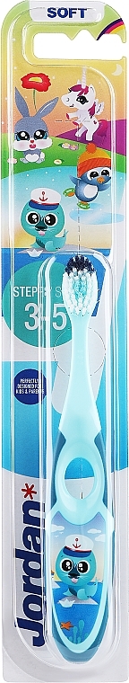 Дитяча зубна щітка Step 2 (3-5) м'яка, блакитна, морж - Jordan — фото N1