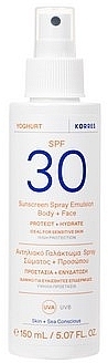 Эмульсия для лица и тела - Korres Yoghurt Sunscreen Spray Emulsion Body+Face SPF 30  — фото N1