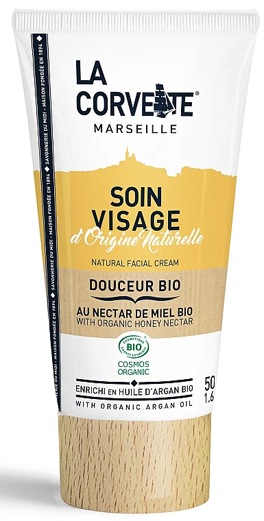 Крем для обличчя "Мед і олія арганії" - La Corvette Soin Visage Natural Face Cream — фото N1