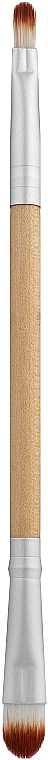 Пензлик для макіяжу двосторонній, дерев'яна ручка, CS-101 - Cosmo Shop — фото N1