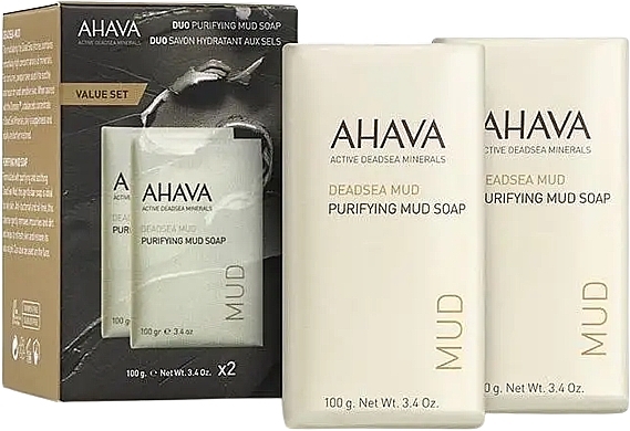 Набор - Ahava Duo Purifying Mud Soap (soap/2x100g)  — фото N1