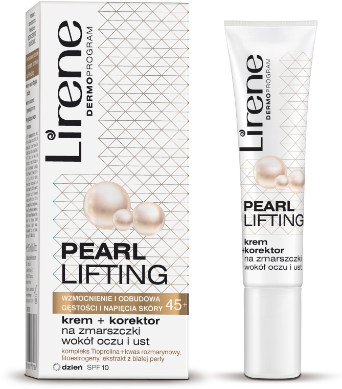 Крем-корректор против морщин вокруг глаз и губ - Lirene Pearl Lifting SPF10