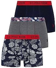 Трусы-шорты для мужчин, 3шт (navy pattern, anthracite, navy) - U.S. Polo Assn — фото N1