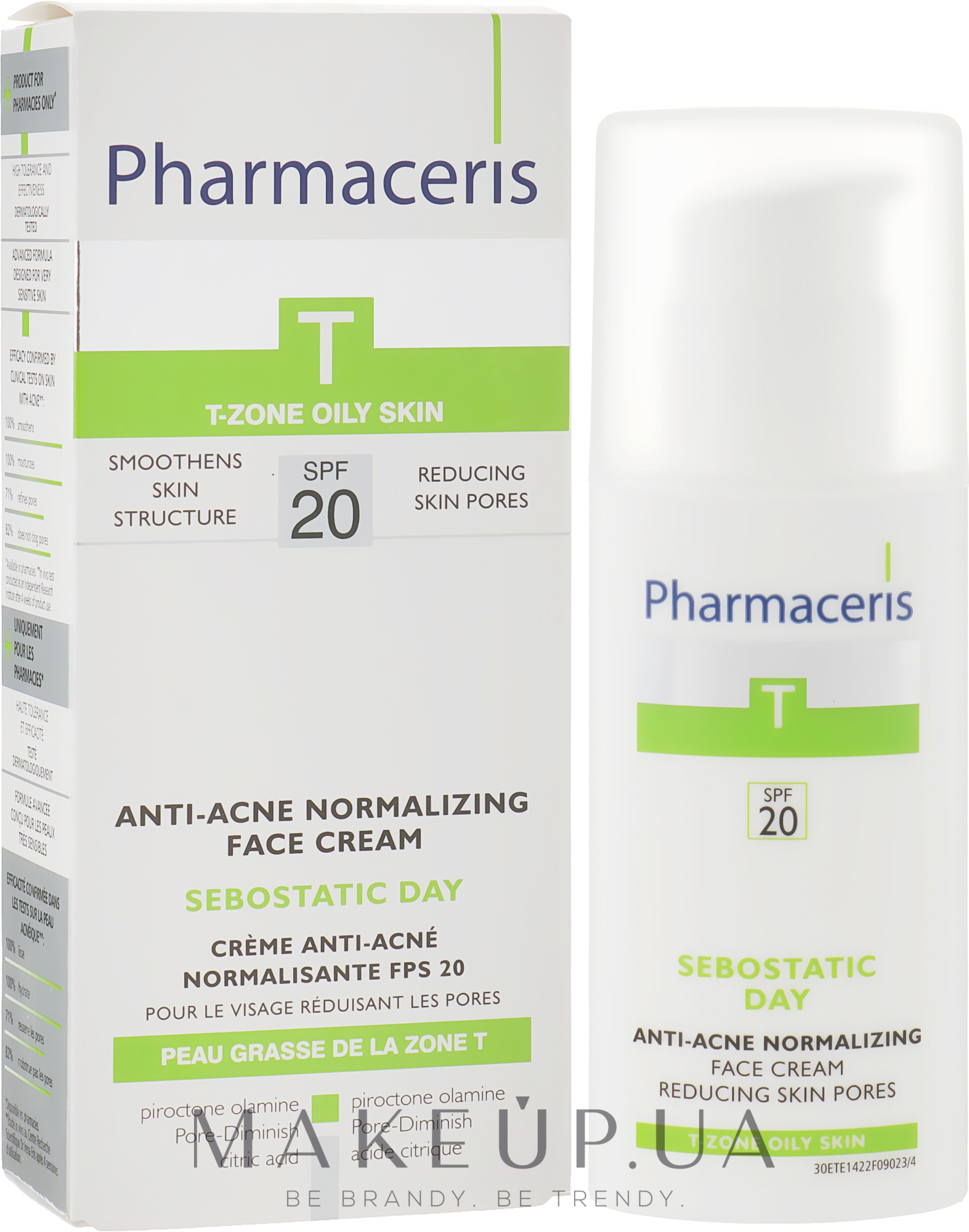 Нормализующий матирующий крем - Pharmaceris T Sebostatic Normalizing Matifying Anti-Acne Cream SPF20  — фото 50ml