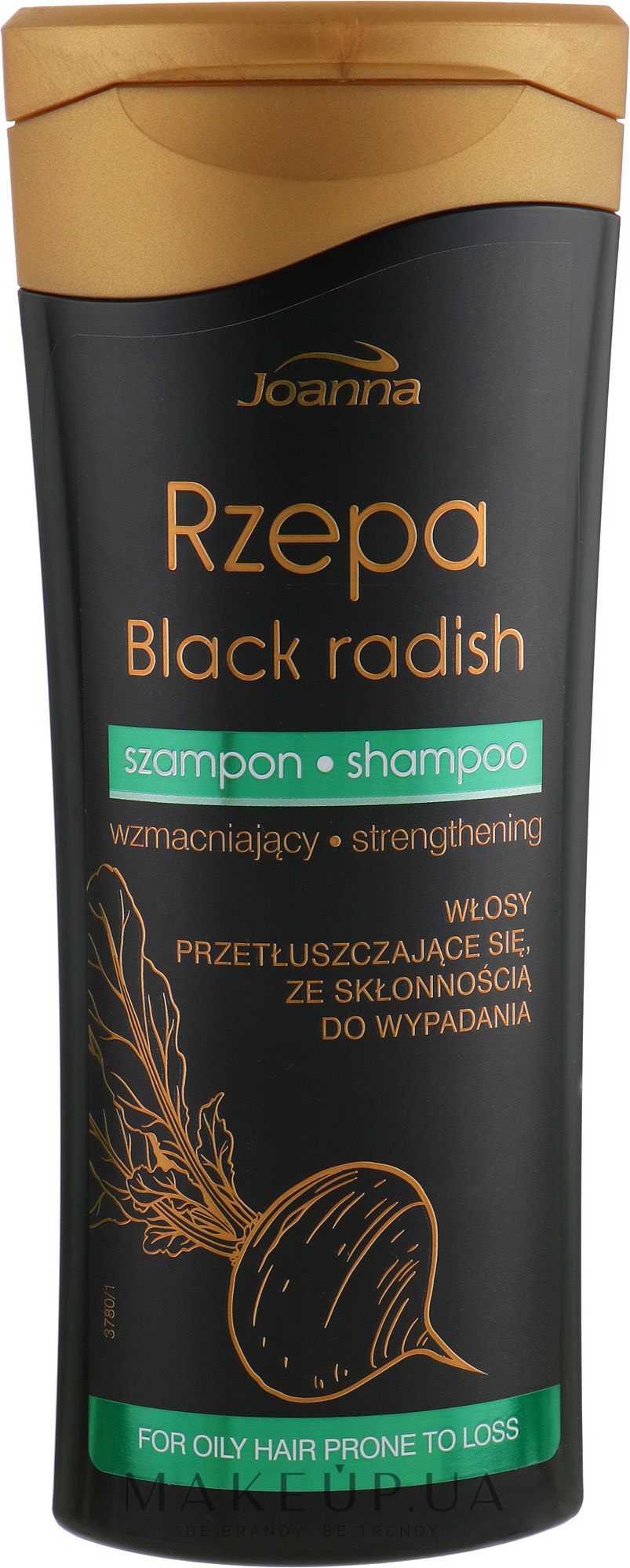 Укрепляющий шампунь для жирных волос - Joanna Black Radish Hair Shampoo — фото 200ml