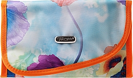 Косметичка с зеркалом "Poppy" 93654, оранжевая, цветы - Top Choice — фото N1