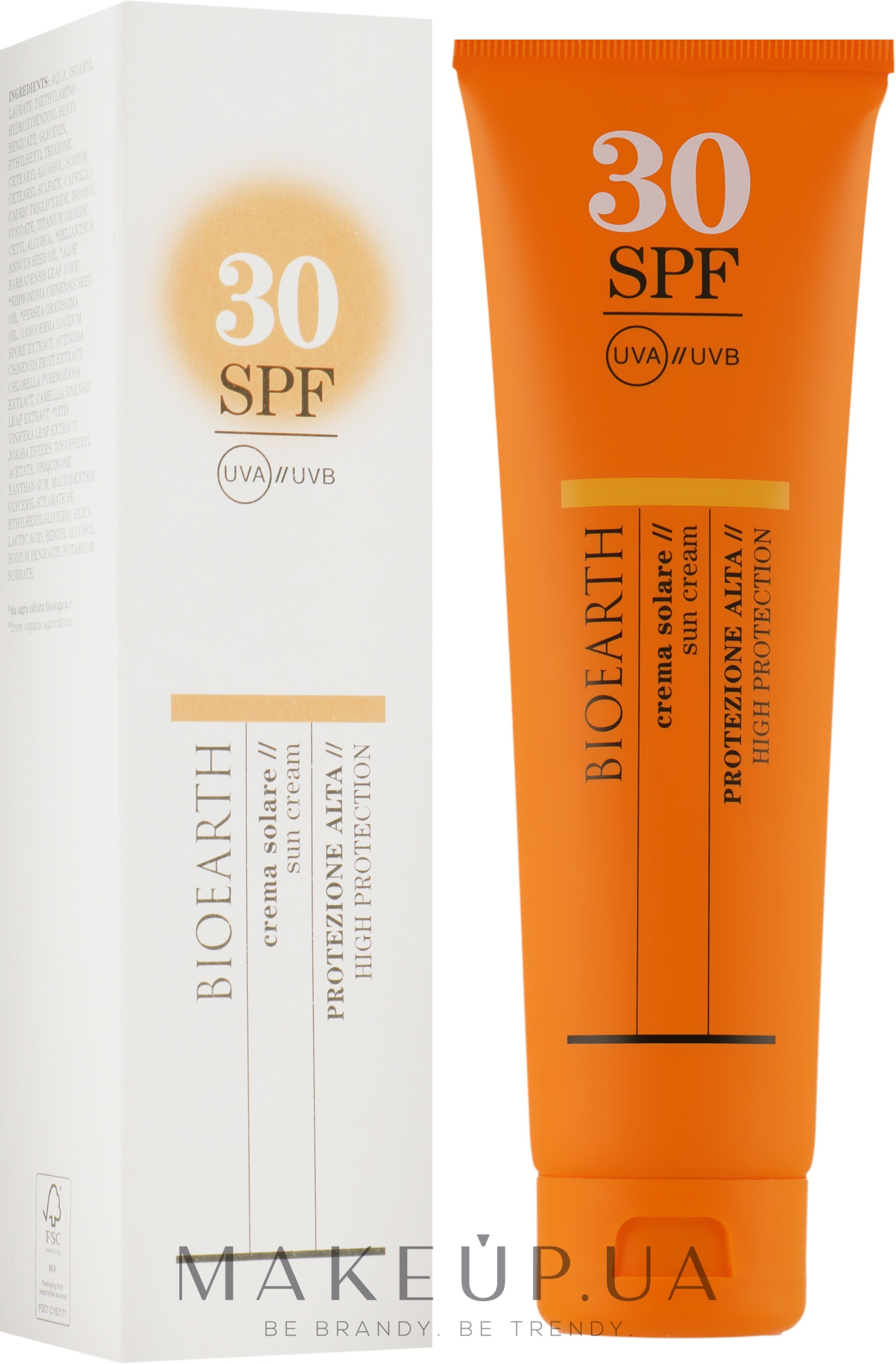 Солнцезащитный крем для тела - Bioearth Sun Cream SPF 30  — фото 150ml
