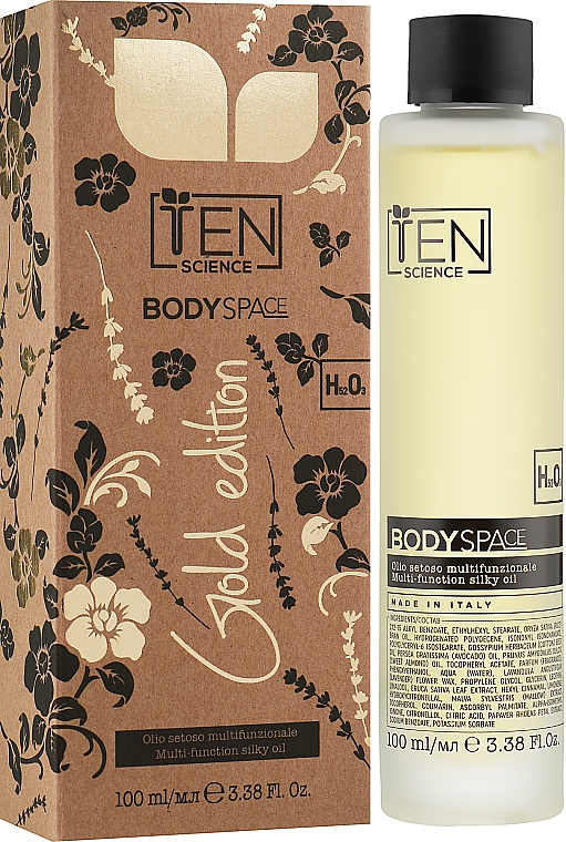 Шелковое универсальное масло для лица, тела и волос - Ten Science Body Space Gold Edition Multi Function Silky Oil — фото N2
