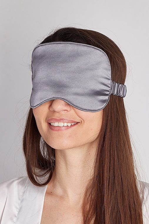 Маска для сна из натурального шелка с мешочком, серая - de Lure Sleep Mask — фото N2