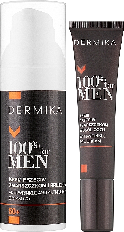 Набір - Dermika 100% For Men (f/cr/50ml + eye/cr/15ml) — фото N2
