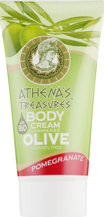 Оливковий зволожувальний крем для тіла "Гранат" - Athena’s Treasures Olive Body Cream Pomegranate — фото N1
