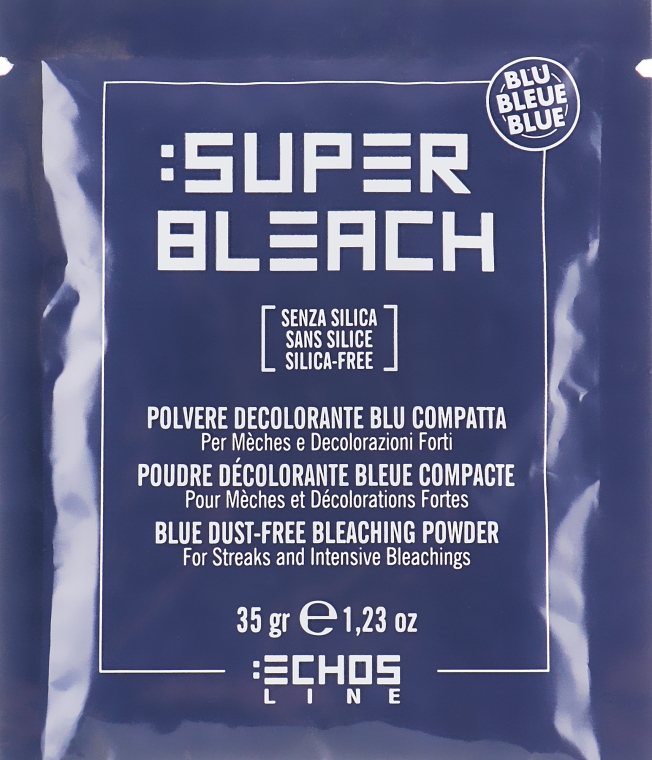 Беспильовий блонд-порошок блакитний - Echosline Bleaching Polvere Decolorante Blu Compatta