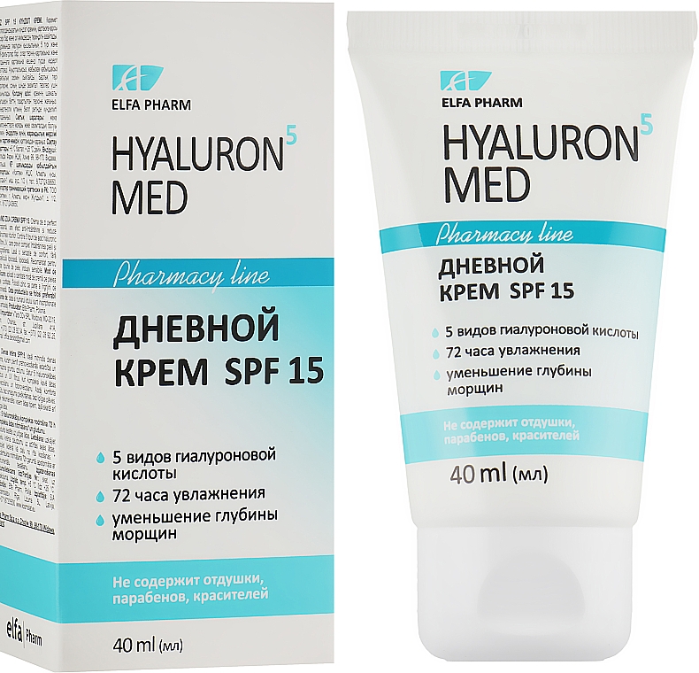 Денний крем для обличчя SPF 15 - Elfa Pharm Hyaluron5 Med Day Cream — фото N2