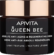 Духи, Парфюмерия, косметика Антивозрастной регенерирующий крем для лица - Apivita Queen Bee Absolute Anti Aging & Regenerating Light Texture Cream
