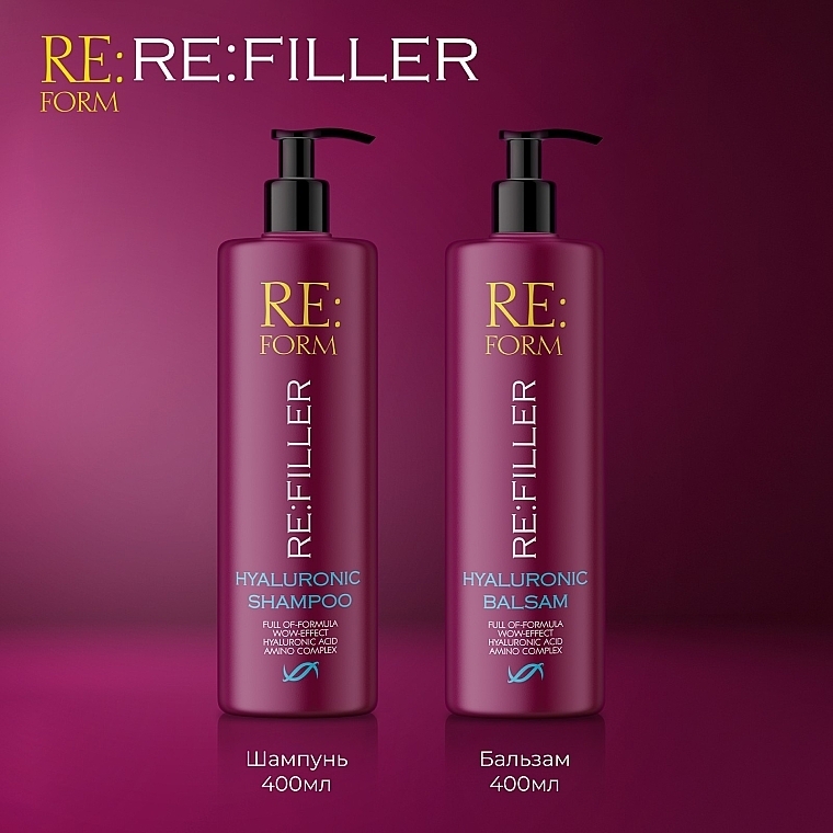 Гиалуроновый шампунь для объема и увлажнения волос - Re:form Re:filler Hyaluronic Shampoo — фото N8