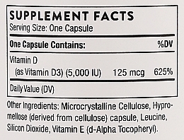 Диетическая добавка "Витамин D-3" 5000, капсулы - Thorne Research Vitamin D-5000 — фото N3