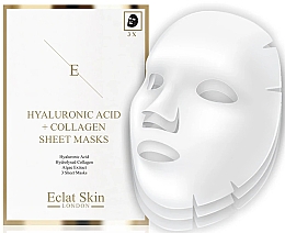 Духи, Парфюмерия, косметика Тканевая маска для лица - Eclat Skin London Hyaluronic Acid & Collagen Sheet Masks