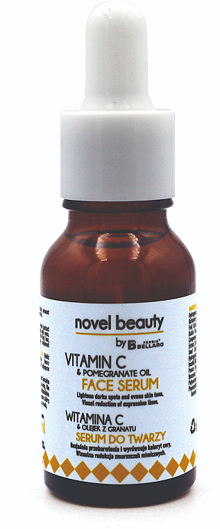 Сироватка для обличчя вітамін С та олія граната   - Fergio Bellaro Novel Beauty Vitamin C & Pomegranate Oil Face Serum — фото N1