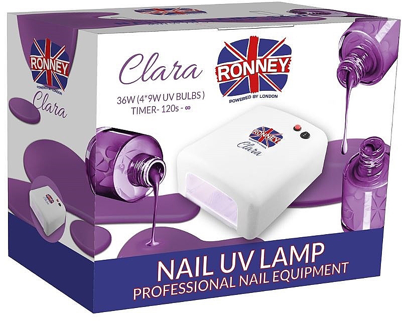 Лампа для гель-лаков "Clara", белая - Ronney Professional UV 36W (GY-UV-818)