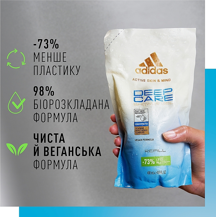 Гель для душа - Adidas Deep Care Shower Gel Refill — фото N3